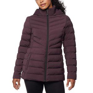 32 DEGREES Women Hooded 4-Way Stretch Jacket--Acai Berry